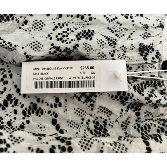 Poupette St Barth Eva V Print Mini Blouse one size MSRP $235 - Picture 4 of 9